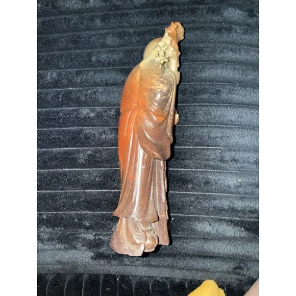 Chinese Soapstone Statue Carving Shou Lao God of Longevity Figurine 9.5" - Picture 5 of 10